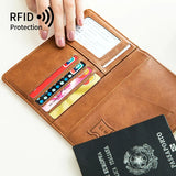 RFID Travel Passport Wallet Document Holder Clutch Bag