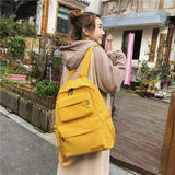 Waterproof Nylon Women Backpack Solid Casual Backpack for Teenagers Women Large