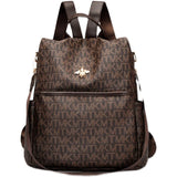 Nordic Style Women's Backpack Large Capacity Leather School Bag