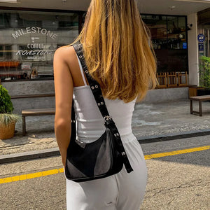 Vintage Shoulder Bag Women Casual Girls Armpit Bag Solid Handbag