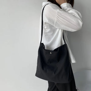 Nylon Canvas Shoulder Bag for Women Cotton Cloth Female Student Messenger Bag