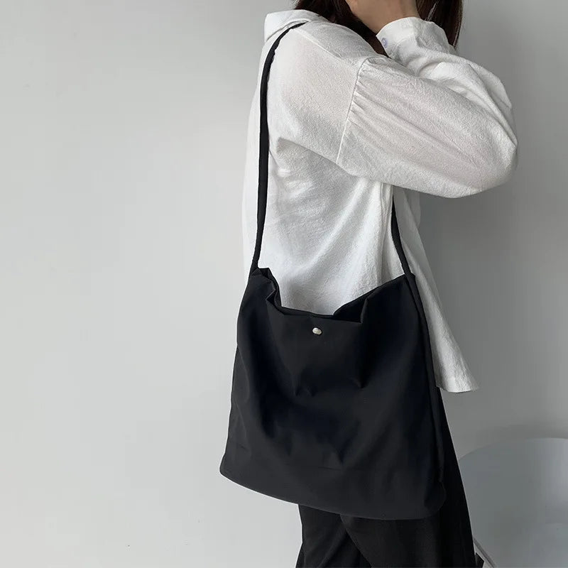 Nylon Canvas Shoulder Bag for Women Cotton Cloth Female Student Messenger Bag