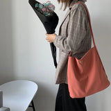 Nylon Canvas Shoulder Bag for Women Cotton Cloth Female Student Messenger Bag