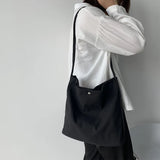 Nylon Canvas Shoulder Bag Women Eco Friendly Large Handbag