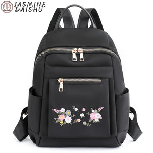 Embroidered Flower Backpack Large Capacity Anti-theft Travel Women's Backpack