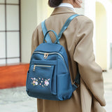 Embroidered Flower Backpack Large Capacity Anti-theft Travel Women's Backpack