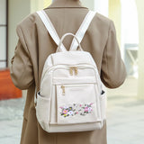 Embroidered Flower Backpack Large Capacity Anti-theft Travel Women's Backpack