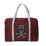 Nylon Foldable Skull Series Printing Travel Bags Large Capacity Luggage
