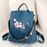 Embroidered Women's Backpack High Waterproof Bagpack Anti Theft Rucksack