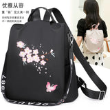 Embroidered Women's Backpack High Waterproof Bagpack Anti Theft Rucksack