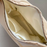 Nylon Women's Shoulder Bag with Pleated Drawstring Strap