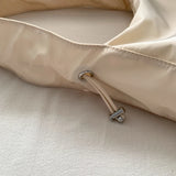 Nylon Women's Shoulder Bag with Pleated Drawstring Strap