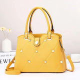 One-shoulder Diagonal Handbag with Rivet Embroidery Thread