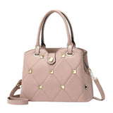 One-shoulder Diagonal Handbag with Rivet Embroidery Thread