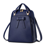 PU Leather Backpack Shoulder Bag Ladies School College Wind Casual Solid Bag