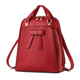 PU Leather Backpack Shoulder Bag Ladies School College Wind Casual Solid Bag
