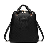 PU Leather Backpack Shoulder Bag Ladies School College Wind Casual Solid Bag