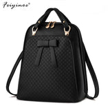 PU Leather Backpack Shoulder Bag Ladies School College Wind Casual Solid Bag
