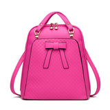 PU Leather Backpack Shoulder Bag Ladies School College Wind Casual Solid Bag