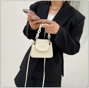 Mini Pu Leather Crossbody Bag For Women Chain Shoulder Handbag