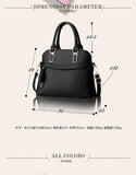 PU Leather Solid Shoulder Handbag Messenger Bag