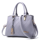 PU Leather Solid Shoulder Handbag Casual Mom Bag