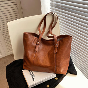 PU Leather Solid Shoulder Bags Large Capacity Totes For Women