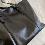 PU Leather Solid Shoulder Bags Large Capacity Totes For Women