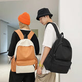 Waterproof Nylon Backpack Patchwork Japanese College School Bag