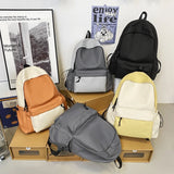 Waterproof Nylon Backpack Patchwork Japanese College School Bag