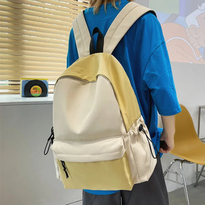 Waterproof Nylon Backpack Patchwork Japanese College School Bag