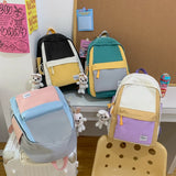 Patchwork Student School Backpack College Travel Rucksack High Schoolbag