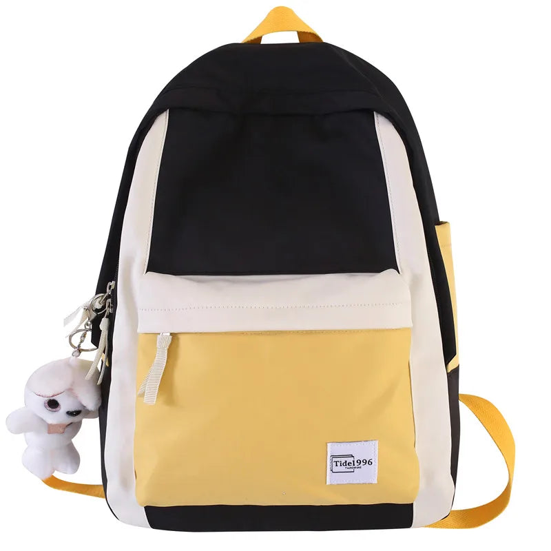 Patchwork Student School Backpack College Travel Rucksack High Schoolbag