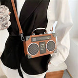 Retro Radio Shape Bag Ladies Shoulder Bag