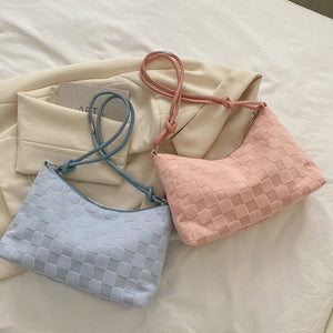 Plaid Underarm Bag for Women Casual Shoulder Bag