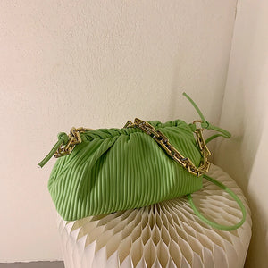 Pleated Underarm Shoulder Bag Thick Chain Cloud Bag Female Crossbody