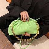 Pleated Underarm Shoulder Bag Thick Chain Cloud Bag Female Crossbody