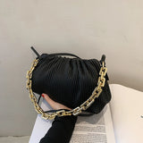 Pleated Underarm Shoulder Bag Thick Chain Cloud Bag Female Crossbody
