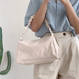 Nylon Small Hobos Shoulder Bag Zipper Strap Plicated Women's Handbag