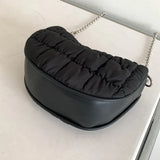 Plicated Zipper Women's Shoulder Bag Nylon Mini Crossbody Phone Bag