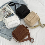 Plush Fabric Women's Crossbody Bag Fluffy Fur Winter Handbag