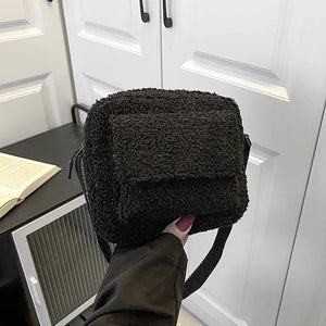 Plush Fabric Women's Crossbody Bag Small Fluffy Fur