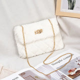Fluffy Fur Women's Crossbody Bag Lambs Wool Winter Handbag