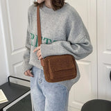Plush Fabric Women's Shoulder Crossbody Bag