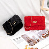 Fluffy Fur Women's Crossbody Bag Lambs Wool Winter Handbag