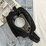 Plush Fabric Women's Shoulder Crossbody Bag Small Lambs Wool Fluffy Fur