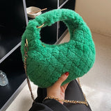 Winter Rhombus Chain Crossbody Bag Matching Shoulder Bag