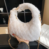 Winter Rhombus Chain Crossbody Bag Matching Shoulder Bag