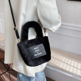 Textured Bucket Bag Plush Shoulder Bag