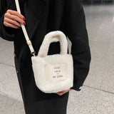 Textured Bucket Bag Plush Shoulder Bag